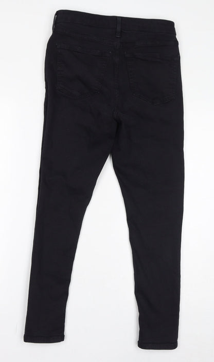 Topshop Womens Black Cotton Skinny Jeans Size 28 in L25 in Regular Zip