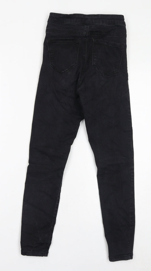 Denim & Co. Womens Black Cotton Skinny Jeans Size 6 L26 in Regular Zip
