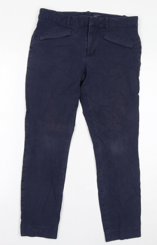 Womens UK Size 8 Gap Regular Fit Chino Blue Trousers