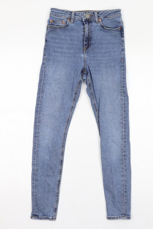 ASOS Womens Blue Cotton Skinny Jeans Size 25 in L28 in Regular Zip