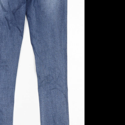 Missguided Womens Blue Cotton Skinny Jeans Size 10 L29 in Regular Zip