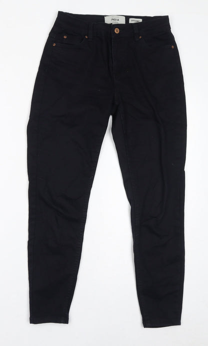 New Look Womens Black Cotton Skinny Jeans Size 8 L26 in Regular Zip