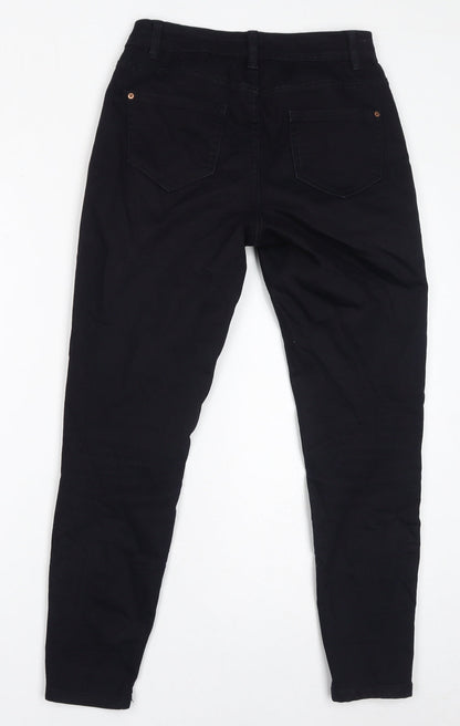 New Look Womens Black Cotton Skinny Jeans Size 8 L26 in Regular Zip