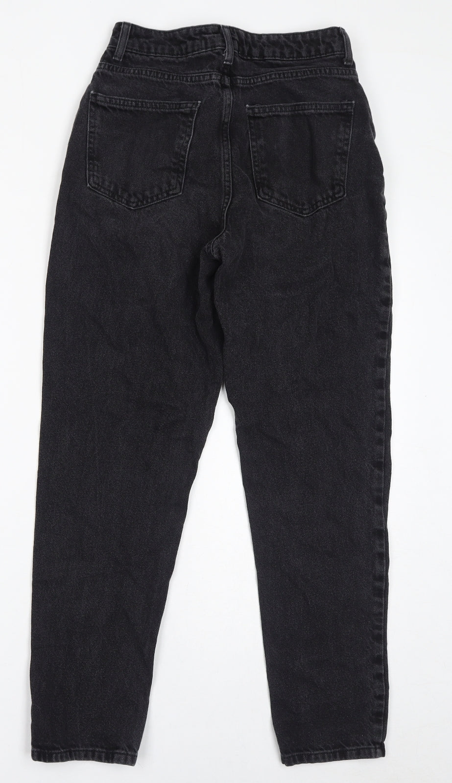 Denim & Co. Womens Black Cotton Mom Jeans Size 6 L28 in Regular Zip