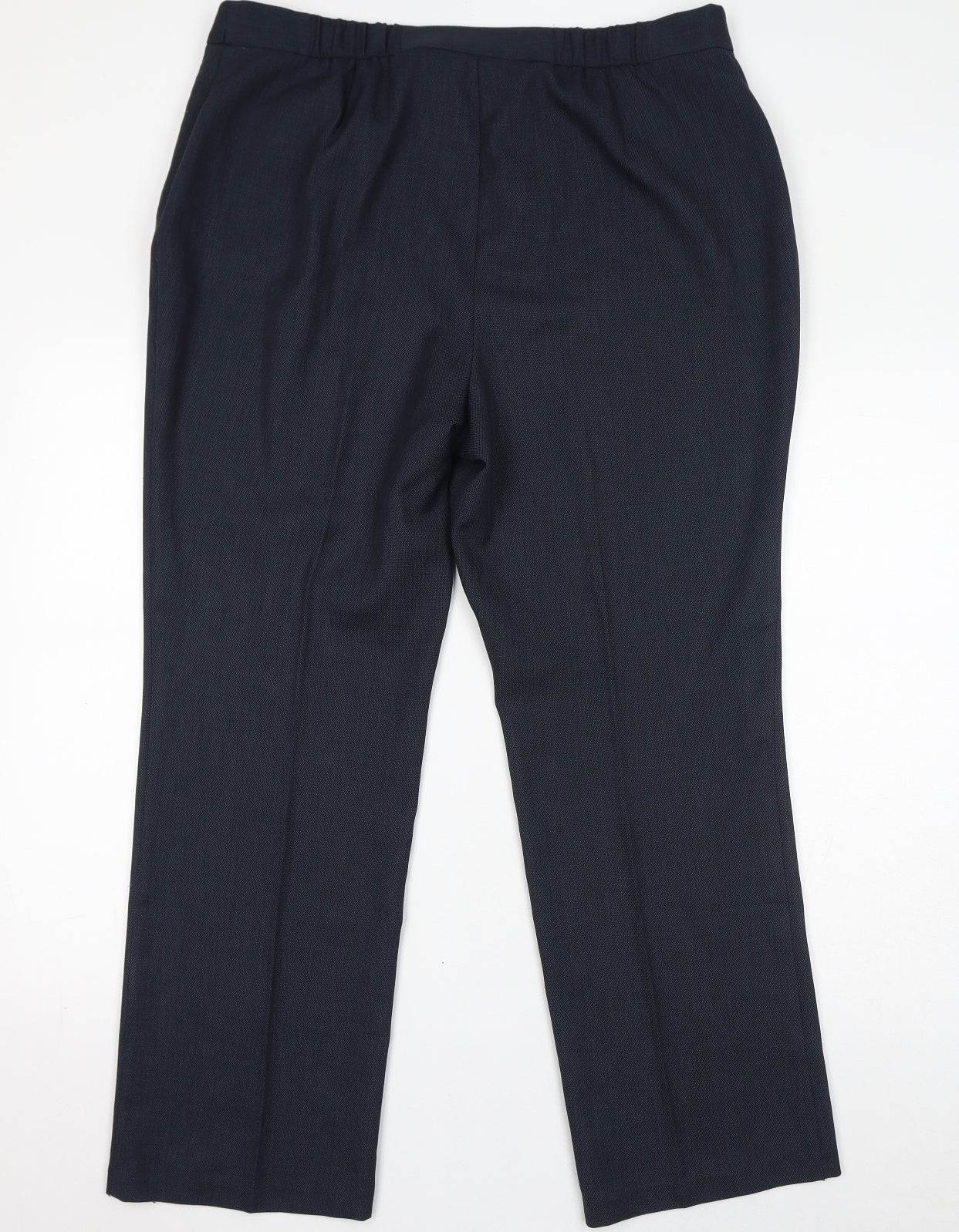 Classic Womens Blue Polyester Trousers Size 18 L30 in Regular Zip