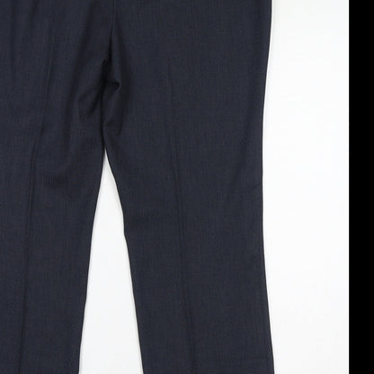 Classic Womens Blue Polyester Trousers Size 18 L30 in Regular Zip