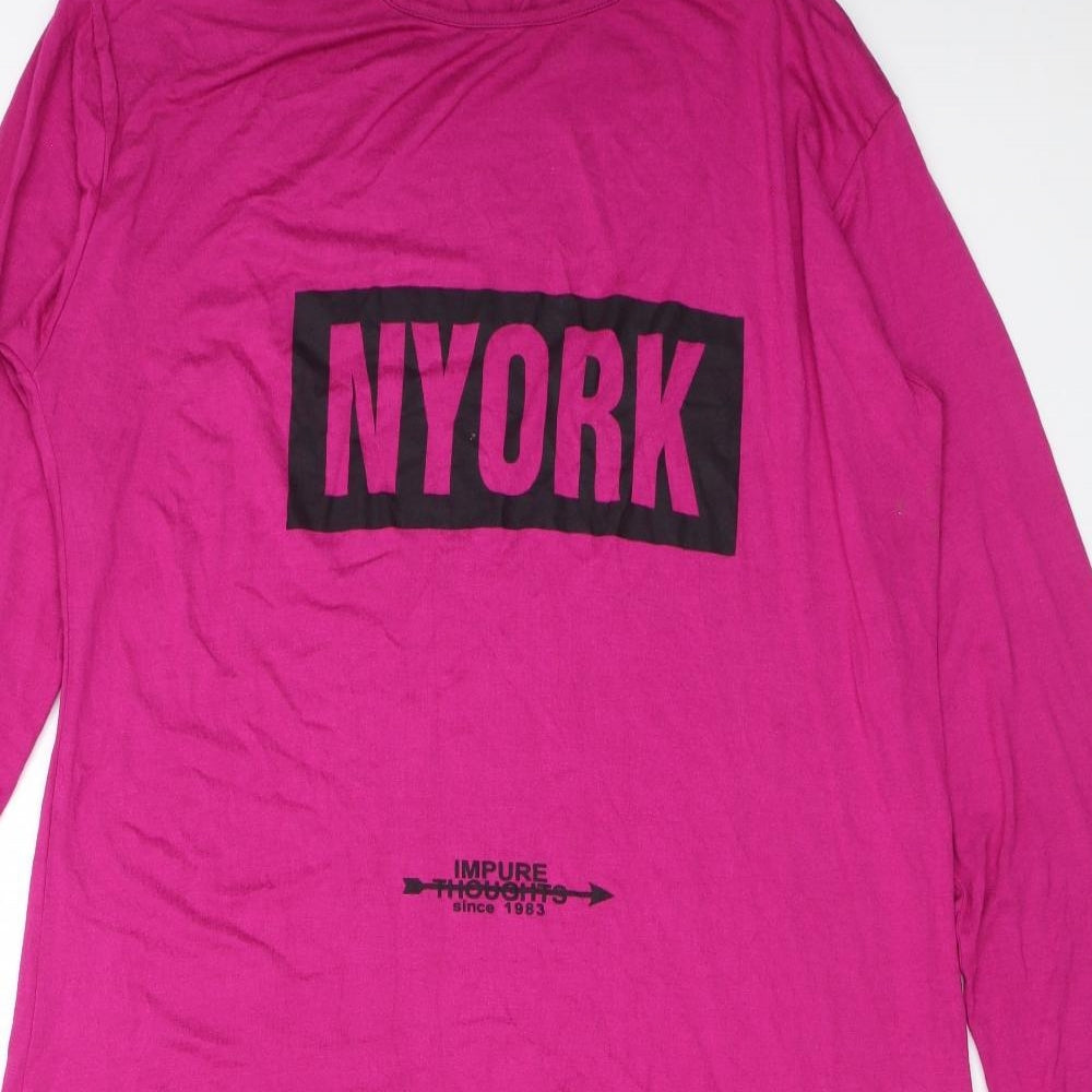Moda Sadem Womens Pink Polyester T-Shirt Dress Size XL Round Neck Pullover - NYORK