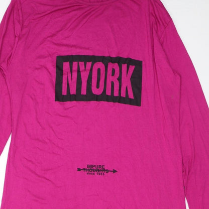 Moda Sadem Womens Pink Polyester T-Shirt Dress Size XL Round Neck Pullover - NYORK