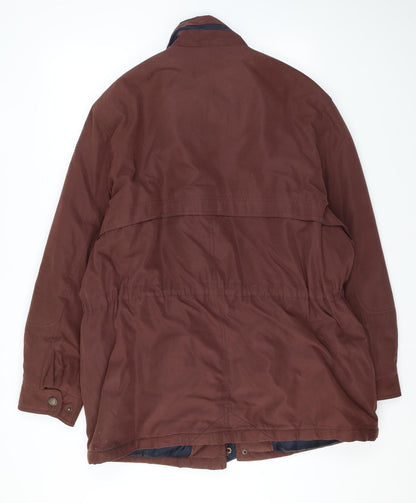Ensign Collection Womens Brown Rain Coat Coat Size XL Zip