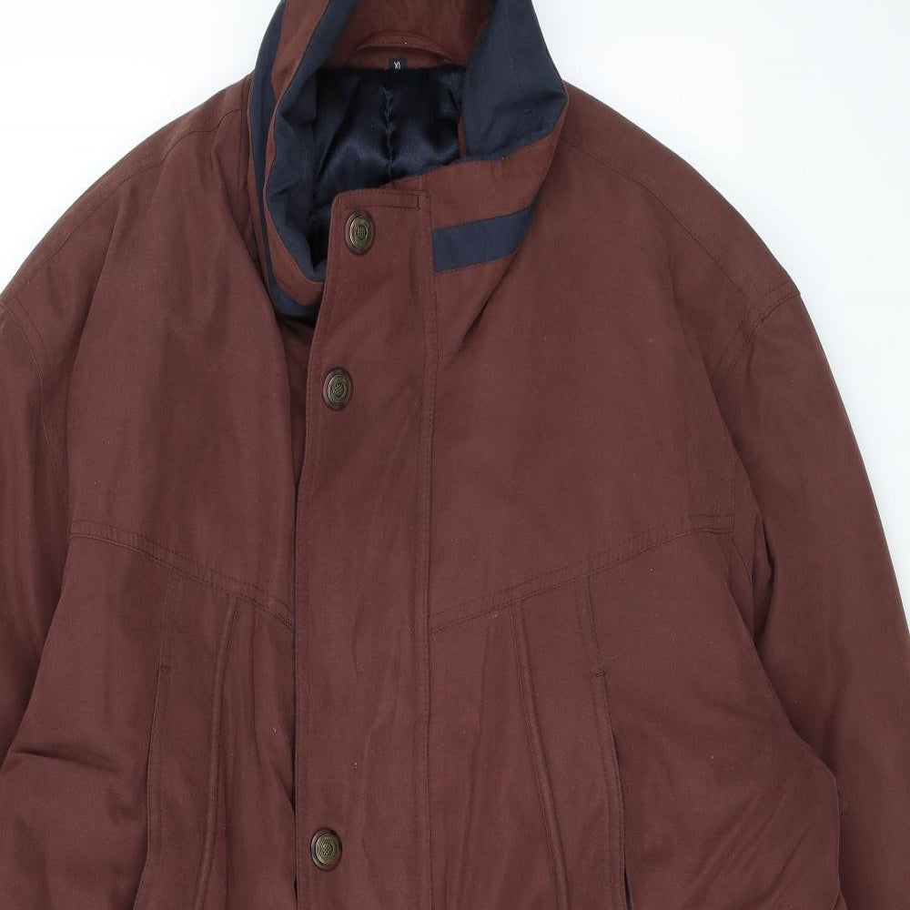 Ensign Collection Womens Brown Rain Coat Coat Size XL Zip