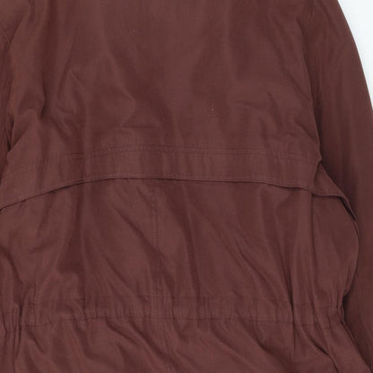 Ensign Collection Womens Brown Rain Coat Coat Size XL Zip