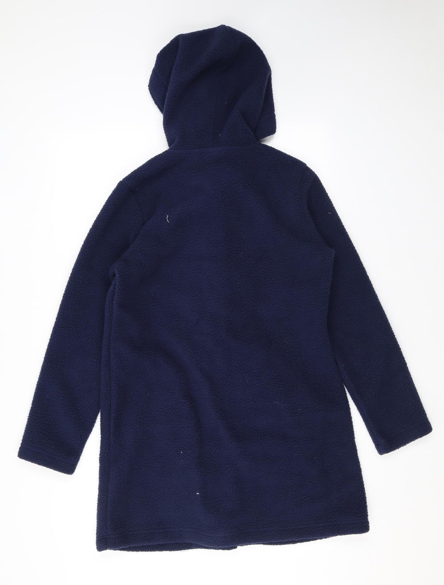 D&Co. Womens Blue Overcoat Coat Size XS Zip - Hooded
