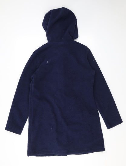D&Co. Womens Blue Overcoat Coat Size XS Zip - Hooded