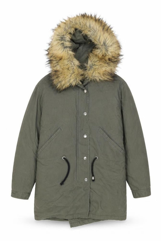 Womens UK Size 8 Boohoo Green Parka Coat