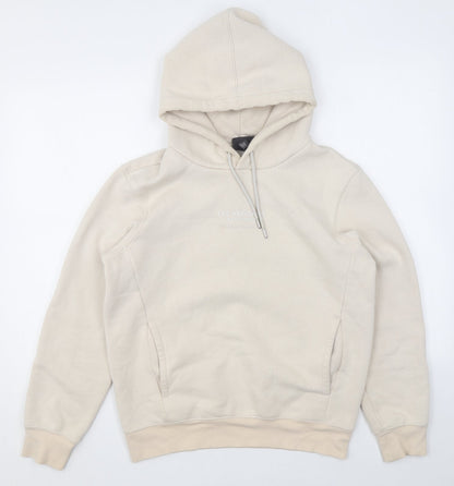 H&M Womens Ivory Cotton Pullover Hoodie Size XS Pullover - Pockets