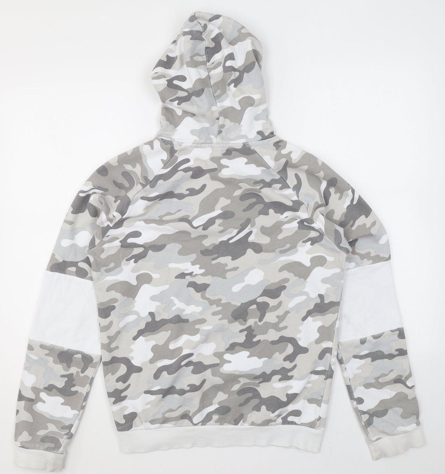 New Look Girls Green Camouflage Cotton Pullover Hoodie Size 12-13 Years Pullover