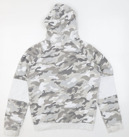 New Look Girls Green Camouflage Cotton Pullover Hoodie Size 12-13 Years Pullover