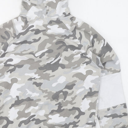 New Look Girls Green Camouflage Cotton Pullover Hoodie Size 12-13 Years Pullover