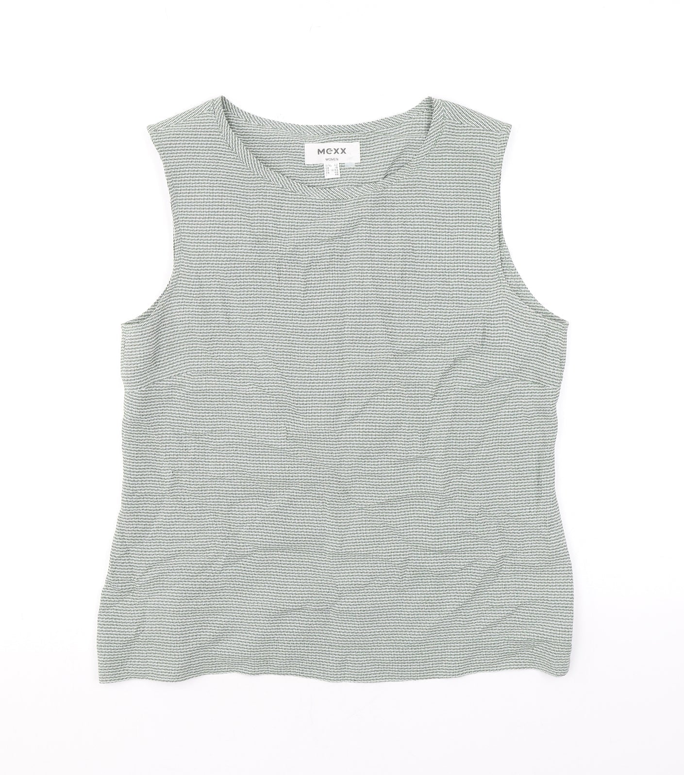 Mexx Womens Green Geometric Polyester Basic Tank Size 16 Round Neck