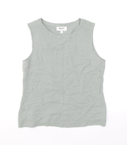 Mexx Womens Green Geometric Polyester Basic Tank Size 16 Round Neck