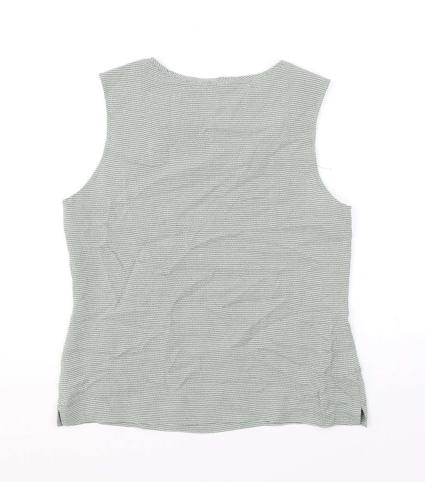 Mexx Womens Green Geometric Polyester Basic Tank Size 16 Round Neck