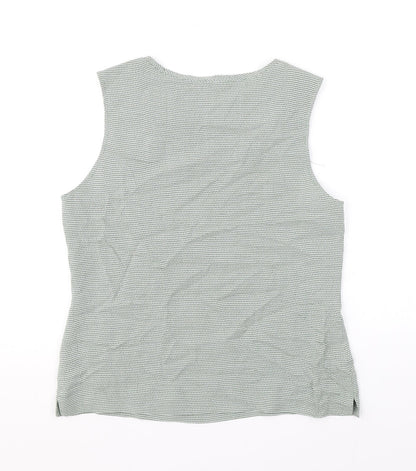 Mexx Womens Green Geometric Polyester Basic Tank Size 16 Round Neck