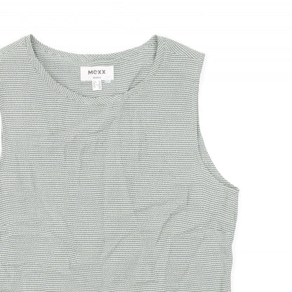 Mexx Womens Green Geometric Polyester Basic Tank Size 16 Round Neck