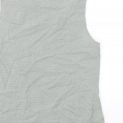Mexx Womens Green Geometric Polyester Basic Tank Size 16 Round Neck