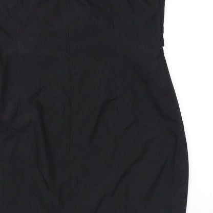 PRETTYLITTLETHING Womens Black Polyester Mini Size 12 Sweetheart Zip