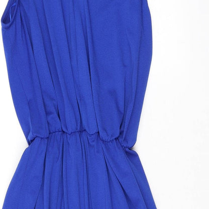 Therapy Womens Blue Polyester Mini Size 12 Halter Tie