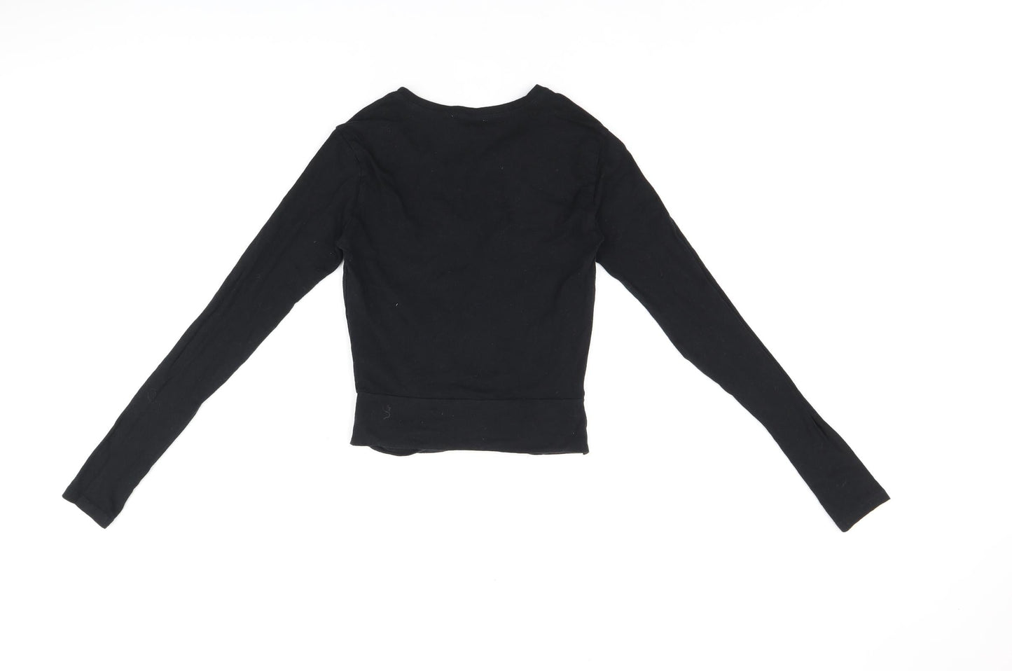 Womens UK Size S Zara Black Cropped T-Shirt
