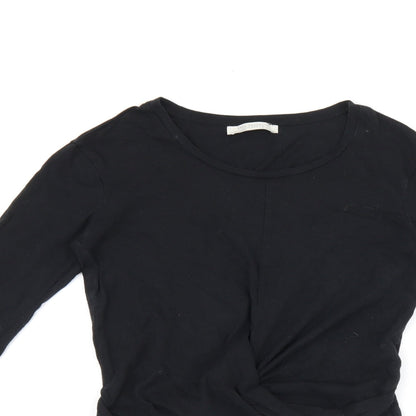Womens UK Size S Zara Black Cropped T-Shirt