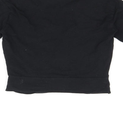 Womens UK Size S Zara Black Cropped T-Shirt