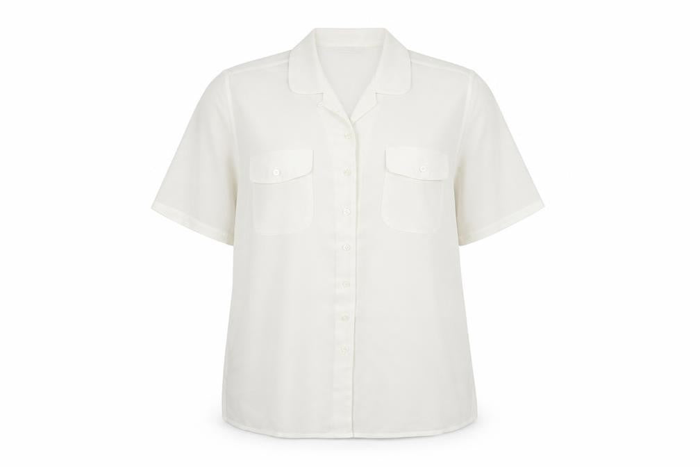 Womens UK Size 10 St Michael White Basic Button-Up