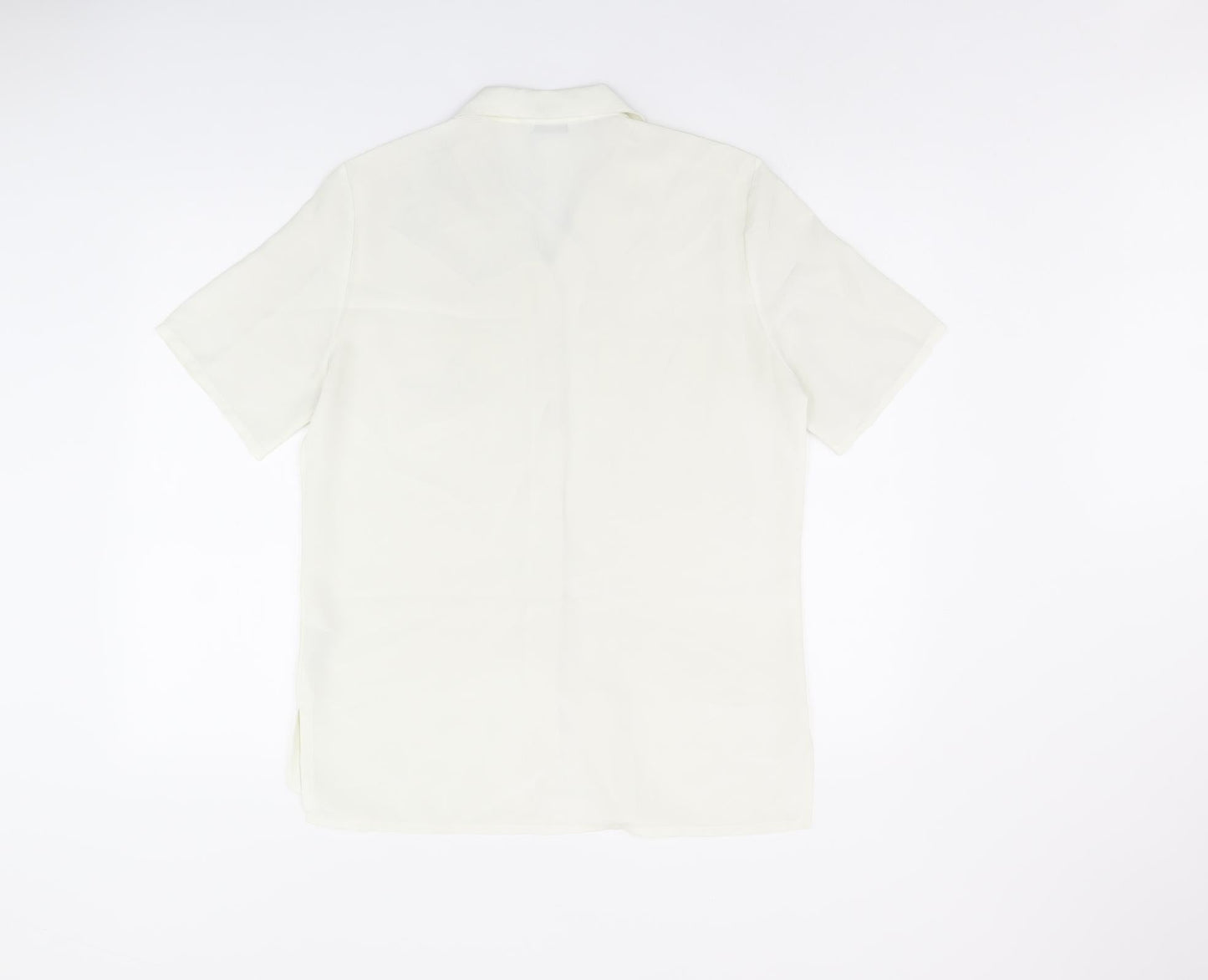 Womens UK Size 10 St Michael White Basic Button-Up