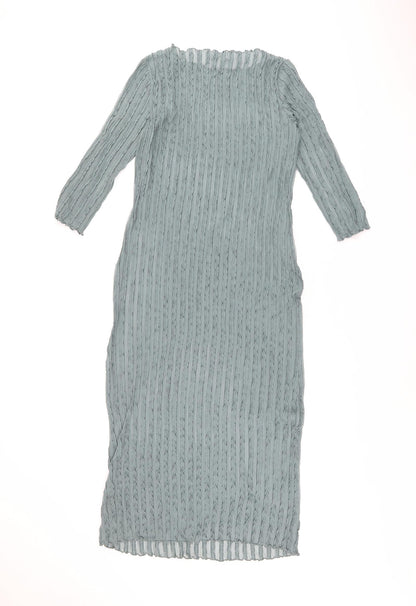 Marks and Spencer Womens Green Polyester Bodycon Size 10 Boat Neck Pullover