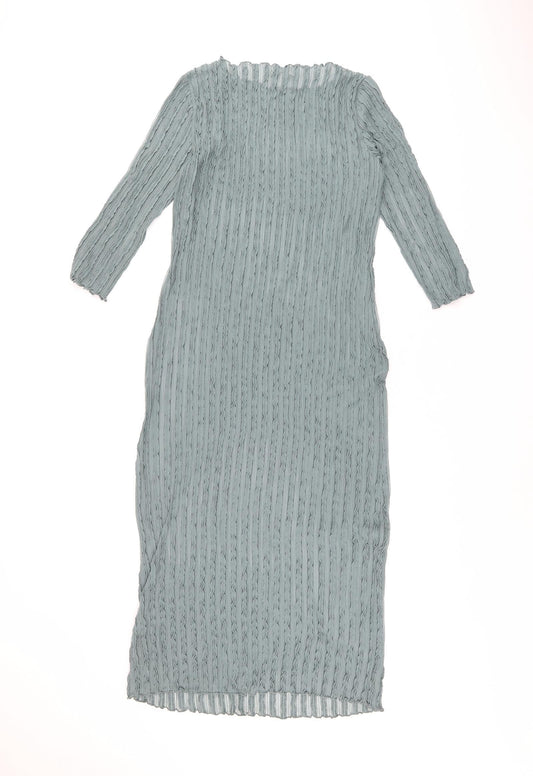 Marks and Spencer Womens Green Polyester Bodycon Size 10 Boat Neck Pullover
