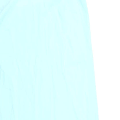 Marks and Spencer Womens Blue Polyester Slip Dress Size 10 Square Neck Pullover