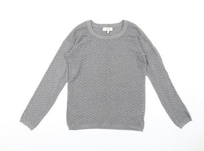 NEXT Womens Grey Crew Neck Cotton Pullover Jumper Size 8