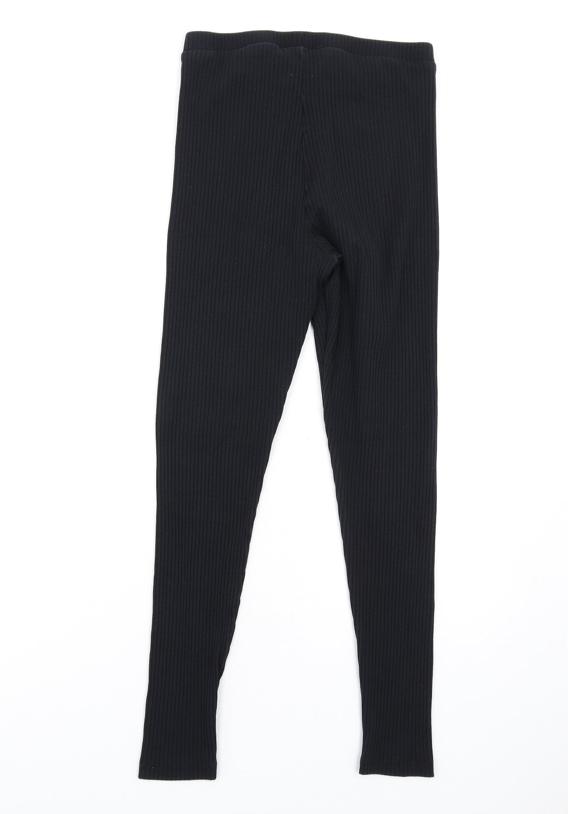 EDC Womens Black Cotton Carrot Leggings Size S L28 in - Ribbed