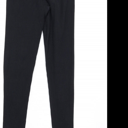 EDC Womens Black Cotton Carrot Leggings Size S L28 in - Ribbed