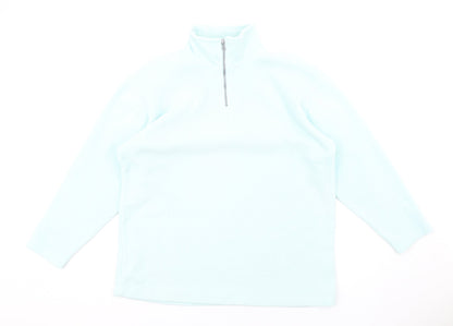 Visage Womens Blue Polyester Pullover Sweatshirt Size M Zip