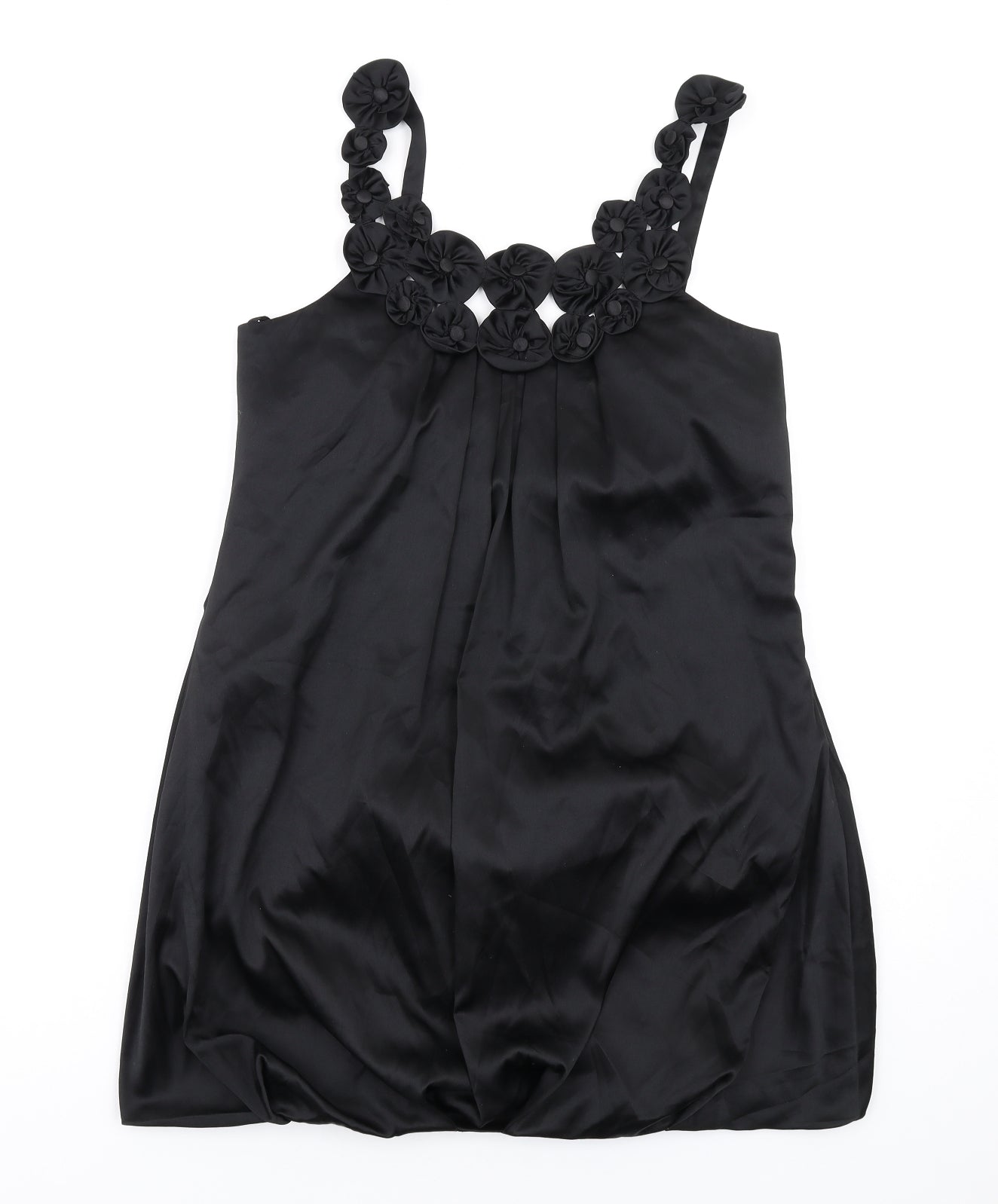 Monsoon Womens Black Polyester A-Line Size 12 Scoop Neck Zip