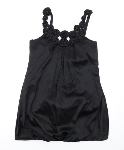 Monsoon Womens Black Polyester A-Line Size 12 Scoop Neck Zip