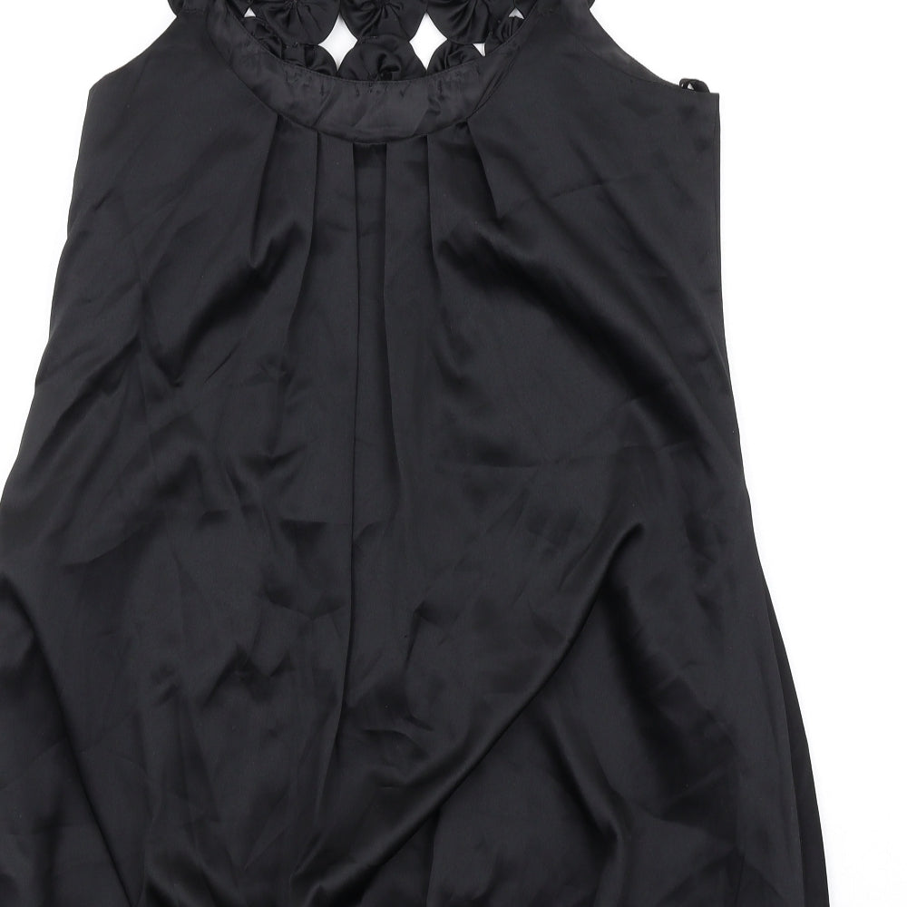 Monsoon Womens Black Polyester A-Line Size 12 Scoop Neck Zip