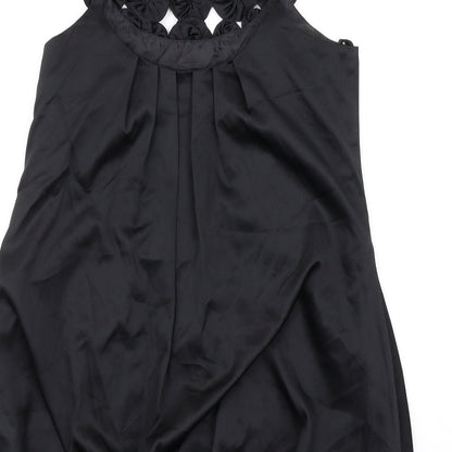 Monsoon Womens Black Polyester A-Line Size 12 Scoop Neck Zip