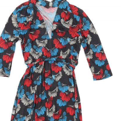 Phase Eight Womens Multicoloured Geometric Viscose A-Line Size 10 V-Neck Pullover