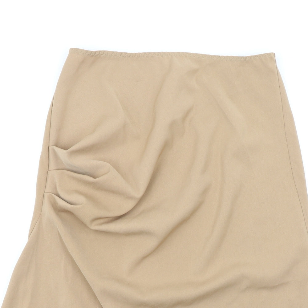 Baylis & Knight Womens Beige Polyester A-Line Skirt Size 14 - Ruched