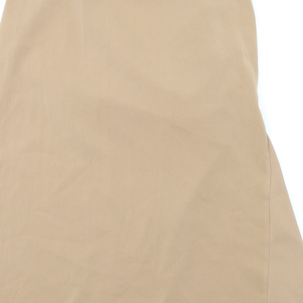 Baylis & Knight Womens Beige Polyester A-Line Skirt Size 14 - Ruched