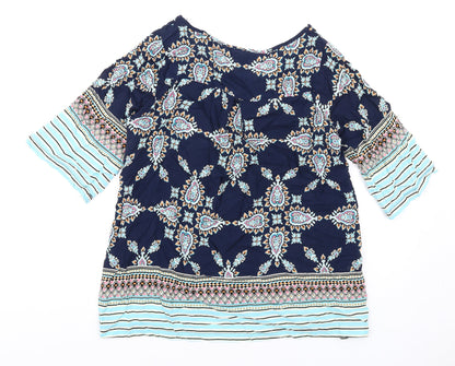 Womens UK Size 10 Izabel London Multicoloured Basic T-Shirt